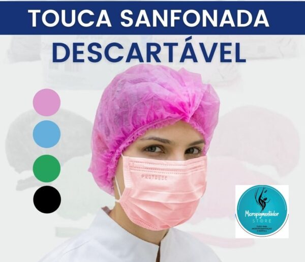 TOUCA DESCARTAVEL ROSA CLARO PTC COM 50 UND