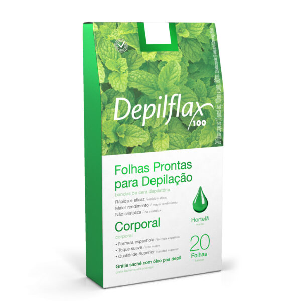 CERA DEPILFLAX FOLHAS PRONT PARA DEPILACAO HORTELA