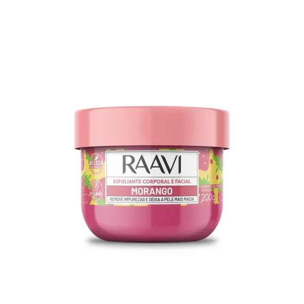 Raavi creme Esfoliante morango 200g