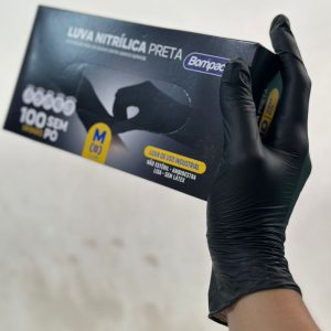 LUVA BOMPACK NITRILICA (P) CX/100 PRETA